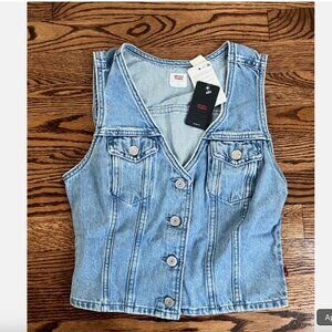 Levi’s Women’s Bella Denim Corset Vest Blue Cotton Top Size Small 79.50